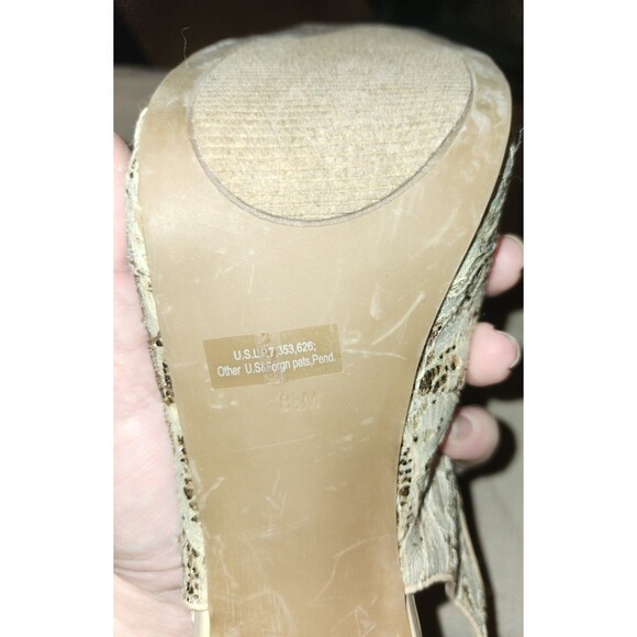 Guess Nude Glitter And Lace Sling Back Peep Toe,5 Inch Stiletto Heel Size 8.5 - Picture 4 of 6